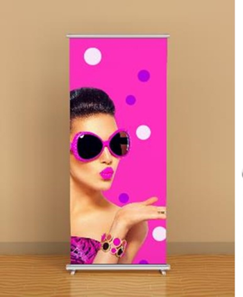 pop up banner with picture of a woman