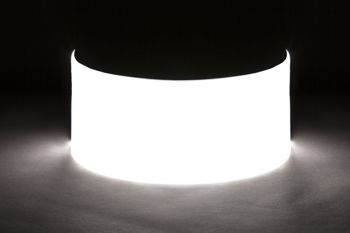 curved, lit LED light sheet