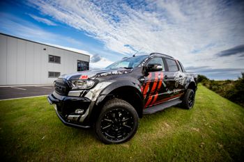 4x4 vehicle wrapped using 3M’s print wrap film which is able to conform to recesses, curved surfaces, corrugations and rivets without snapping back!