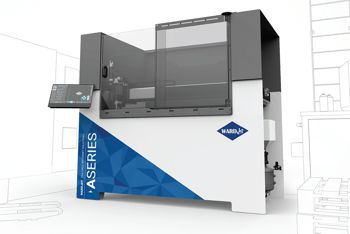 A Seires smaol format waterjet cutter A 0612 being displayed