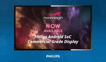 NoviSign signage app on a Philips screen