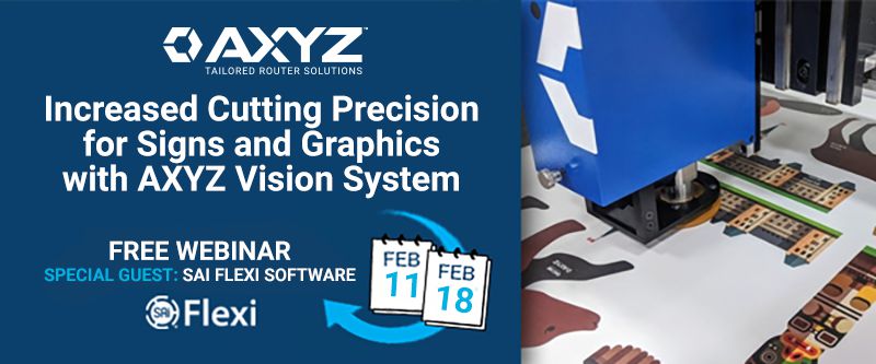Promotional banner promoting the Axyz Vision System