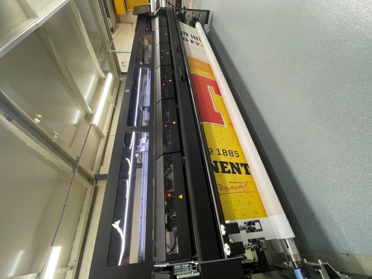 The HP Latex 1500 Wide format printer installed at Scot Signs.