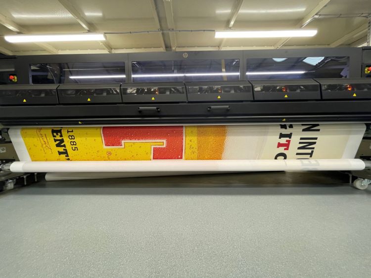 The HP Latex 1500 Wide format printer installed at Scot Signs.