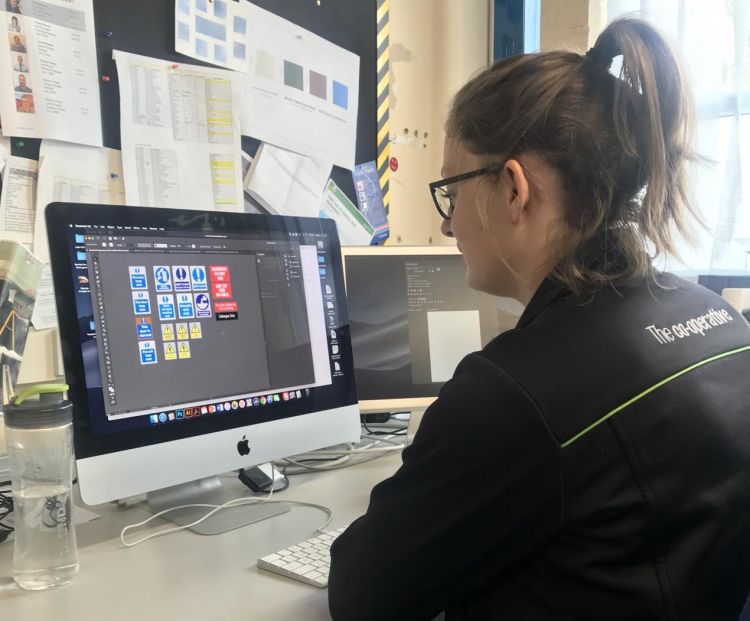 Student working on a mac at Walsall College