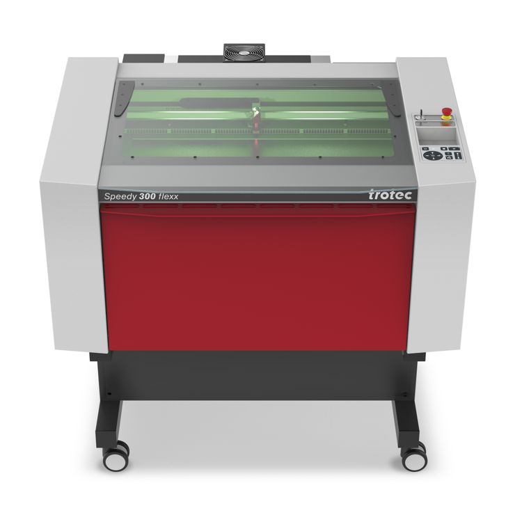 The Trotec Speedy 100 laser engraving machine.