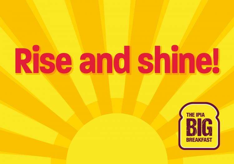 Promotional graphics saying 'Rise and shine'.