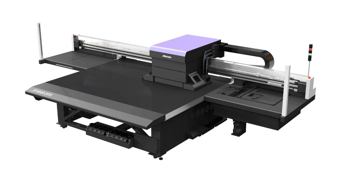 The new Mimaki JFX600-2513 large-format LED-UV flatbed inkjet printer.