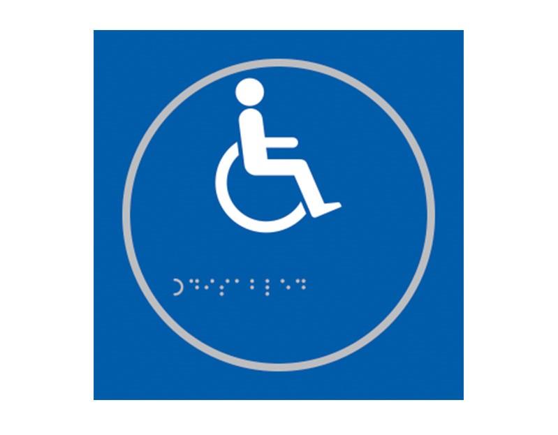 Braille sign saying disabled