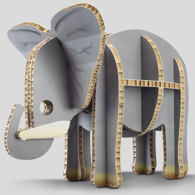 A 3D elephant cut from 2d sheets of Dufaylite Ultraboard