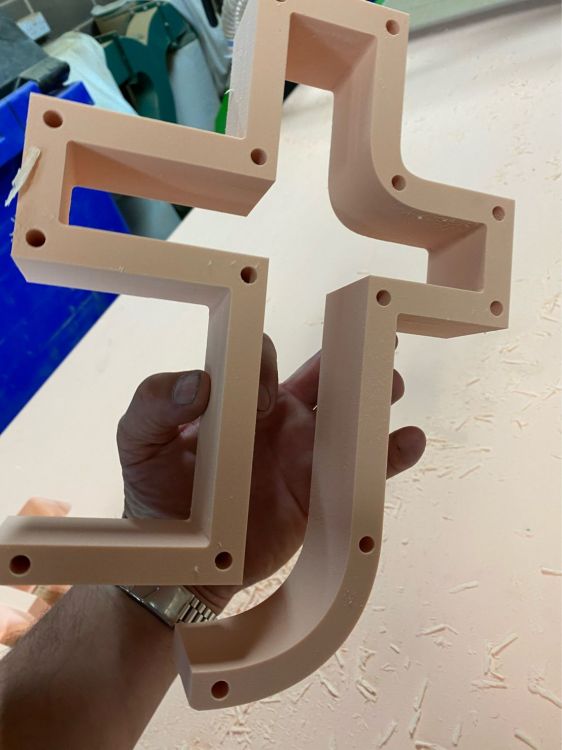 3d built up letter made from SignBlock