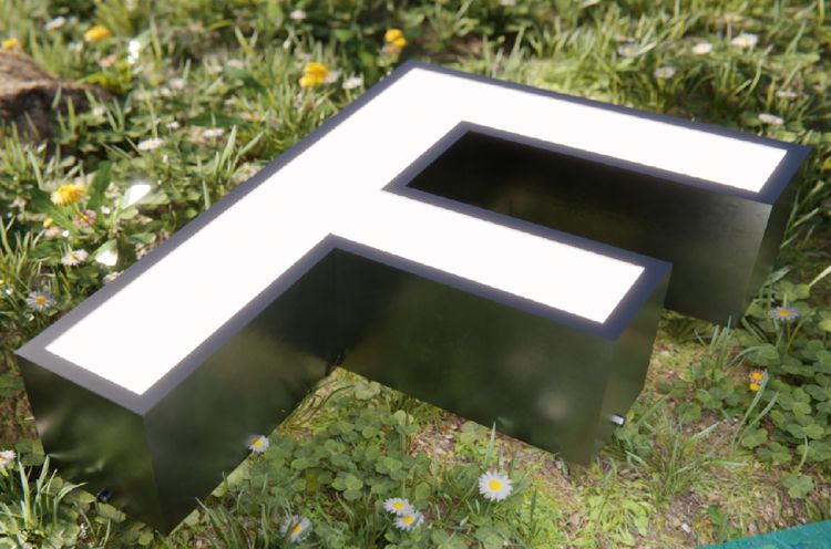 A built up letter offered by Applelec from their new Eco Letters range.