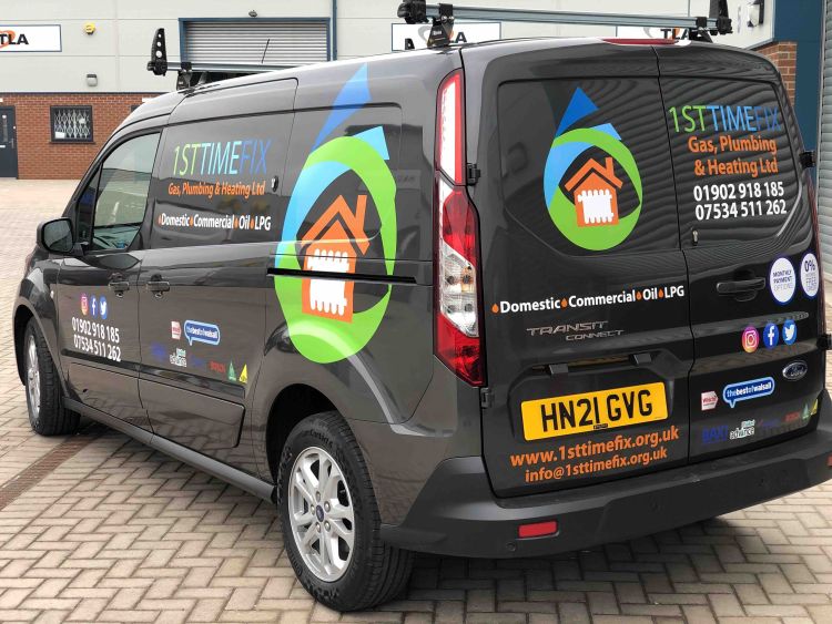 A van wrapped by The Vinyl Guys