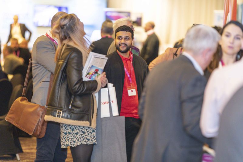 People networking at print industry conference