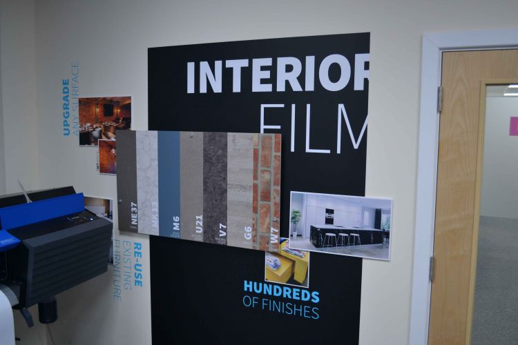 display showing Antalis range of interior films