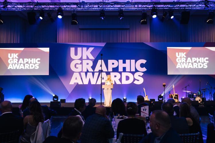 Emma Jesson hosting the 2022 UK Graphic Awards Gala dinner